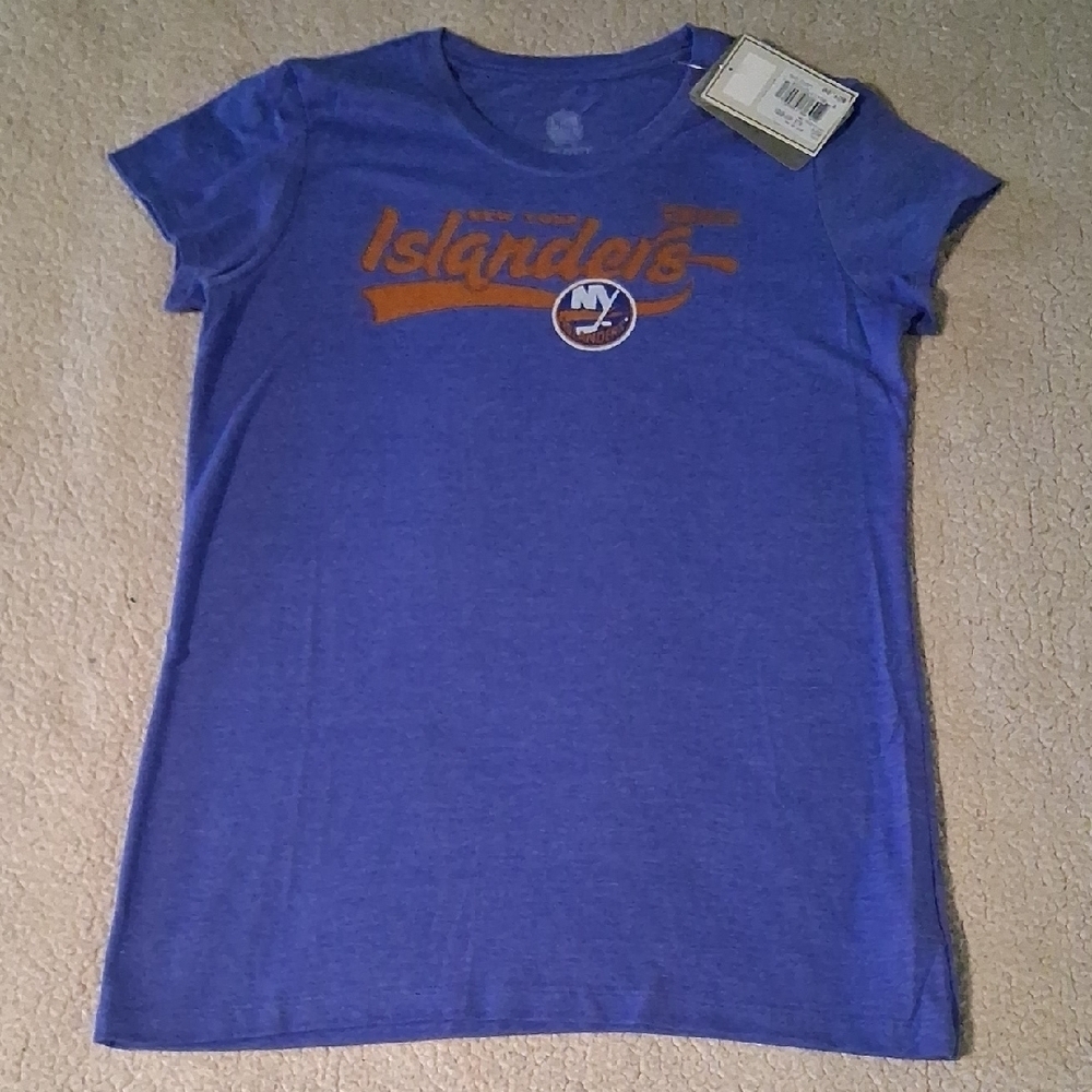 New CCM Blue and Orange New York Islanders Short Sleeve Tee